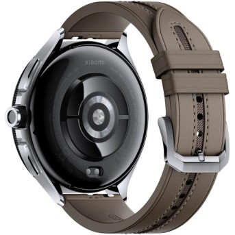 Смарт часы Xiaomi Watch 2 Pro-Bluetooth Silver Case with Brown Leather Strap - Metoo (3)