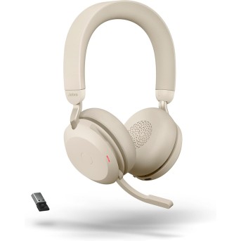 Гарнитура Jabra Evolve2 75 Link380a MS Stereo Beige USB-A - Metoo (1)