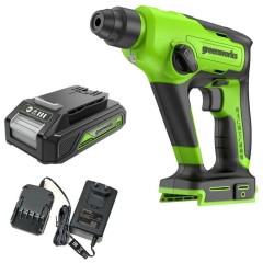 Перфоратор аккумуляторный бесщеточный Greenworks GD24SDS1K2 24V c 1хАКБ 2Ач и ЗУ в сумке