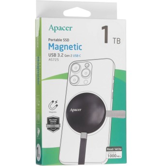 Внешний SSD диск Apacer 1TB AS725 Черный - Metoo (3)