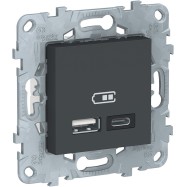Розетка USB SE NU501854 Unica New 5В/2400 мА антрацит