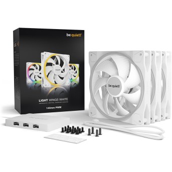 Вентилятор для компьютерного корпуса Bequiet! Light Wings 140mm PWM Triple Pack White - Metoo (3)