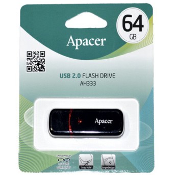 USB-накопитель Apacer AH333 64GB Чёрный - Metoo (3)