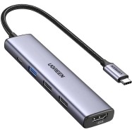 Мультифункциональный адаптер Ugreen CM478/15495 Type-C 5 в 1 Серый