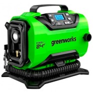 Компрессор автомобильный аккумуляторный Greenworks ACG30124V / 12V (от сети автомобиля) без АКБ и ЗУ