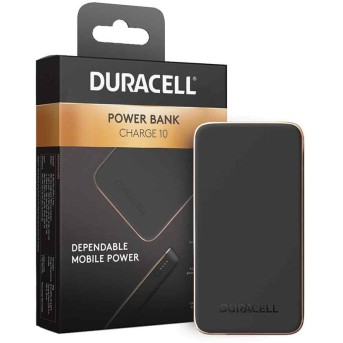 Портативный внешний аккумулятор Duracell DRPB3010A Power Bank 10000mAh Черный - Metoo (1)