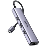Мультифункциональный адаптер Ugreen CM475/60600 Type-C 4 в 1 Серый