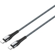 Интерфейсный кабель LDNIO Type-C to Type-C LC101 65W FDY 1м Серый