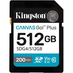 Карта памяти Kingston SDG4/<wbr>512GB Canvas Go Plus Gen4 C10 UHS-I U3 V30 512GB