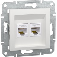 Розетка двойная компьютерная SE EPH4470121 Asfora RJ45 механизм белый