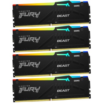 Комплект модулей памяти Kingston FURY Beast RGB XMP KF556C40BBAK4-128 DDR5 128GB (Kit 4x32GB) 5600MH - Metoo (1)
