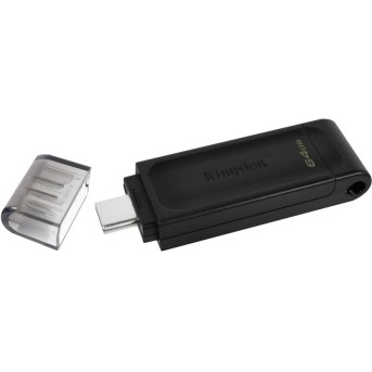 USB-накопитель Kingston DT70/64GB 64GB Type-C Чёрный в Metoo.kz - Metoo (2)
