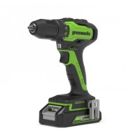 Дрель-шуруповерт аккумуляторная Greenworks 3704007UA, 24V, c 1хАКБ 2 Ач и ЗУ в кейсе