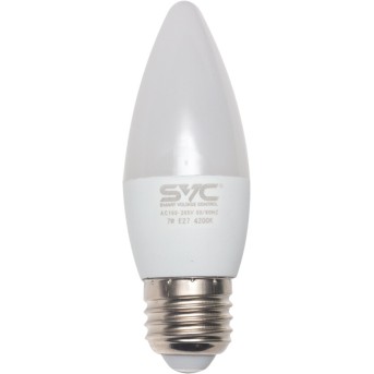 Эл. лампа светодиодная SVC LED C35-7W-E27-4200K, Нейтральный - Metoo (1)