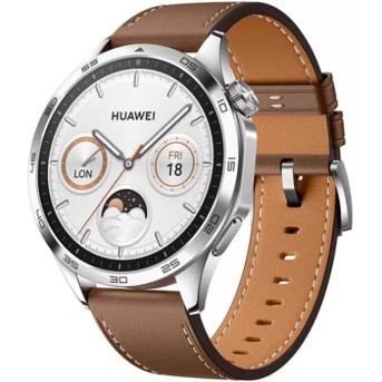 Смарт часы Huawei Watch GT 4 PNX-B19 46mm Brown Leather Strap - Metoo (1)