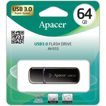 USB-накопитель Apacer AH355 64GB Чёрный - Metoo (2)