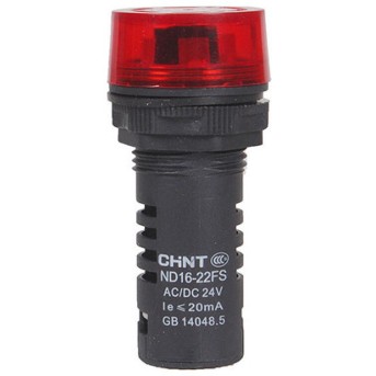 Сигнализатор звуковой CHINT ND16-22FS Φ22 мм красный LED АС220В - Metoo (2)