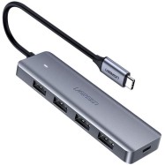 Мультифункциональный адаптер Ugreen CM219/70336 Type-C 4 в 1 Серый