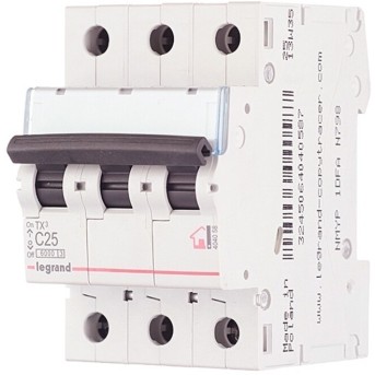 Автоматический выключатель Legrand 404058 3П С 25A TX3 6000 6kA - Metoo (1)