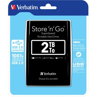 Внешний жёсткий диск Verbatim 2TB 2.5" Store 'n' Go Чёрный - Metoo (2)