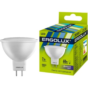 Эл. лампа светодиодная Ergolux JCDR GU5.3/<wbr>6500K/<wbr>7Вт, Дневной - Metoo (1)