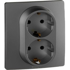 Розетка двойная 2х2К+З Niloe Step 16А 250 В с з/<wbr>ш авт. клеммы Чёрный