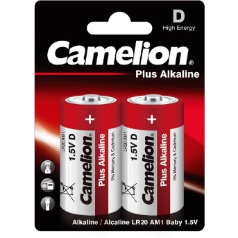Батарейка CAMELION Plus Alkaline LR20-BP2 2 шт. в блистере - Metoo (1)