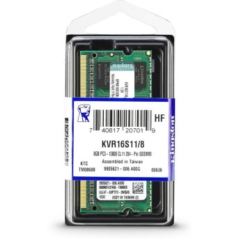 Модуль памяти для ноутбука Kingston KVR16S11/<wbr>8 DDR3 8GB SO-DIMM <PC4-12800/<wbr>1600MHz> - Metoo (2)
