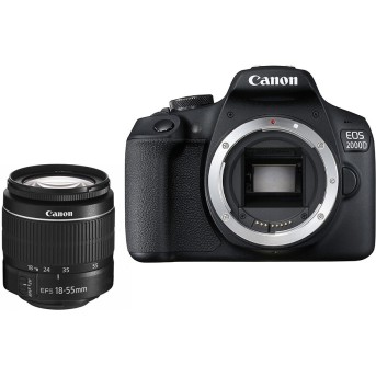 Цифровой зеркальный фотоаппарат Canon EOS 2000D kit EF-S 18-55 DC III Black (2728C007AA) - Metoo (2)