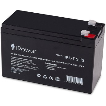 Аккумуляторная батарея IPower IPL-7.5-12/<wbr>L 12В 7.5 Ач - Metoo (1)