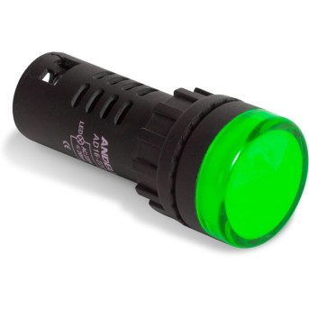 Лампа светодиодная универсальная ANDELI AD16-22D 220V AC/<wbr>DC (зелёная) - Metoo (1)
