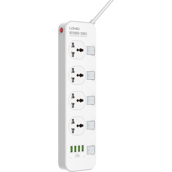 Сетевой фильтр LDNIO Universal SC4408 4 розетки 4*USB 5V/<wbr>3.4A Портов 2 м - Metoo (2)
