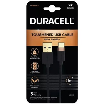 Интерфейсный кабель Duracell USB6061A USB-A to USB-C Черный - Metoo (2)