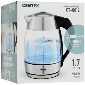 Чайник электрический Centek CT-0012 Стекло - Metoo (3)