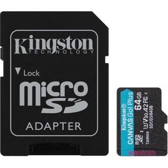Карта памяти Kingston SDCG3/<wbr>64GB A2 U3 V30 64GB + адаптер - Metoo (2)