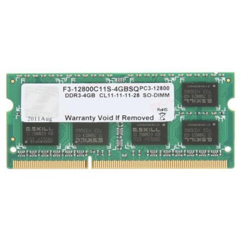 Модуль памяти для ноутбука G.SKILL F3-12800CL11S-4GBSQ DDR3 4GB - Metoo (1)