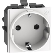 Розетка Bticino KW4141A Living Now нем.стандарта 2К+З 16А авт.клеммы 2 модуля белый