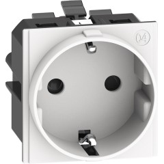 Розетка Bticino KW4141A Living Now нем.стандарта 2К+З 16А авт.клеммы 2 модуля белый