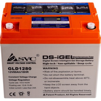 Аккумуляторная батарея SVC GLD1280 12В 80 Ач - Metoo (3)