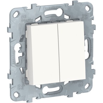 Выключатель двухклавишный SE NU521118 Unica New белый - Metoo (1)