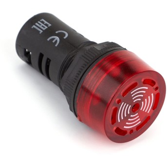 Сигнализатор звуковой CHINT ND16-22FS Φ22 мм красный LED АС220В - Metoo (1)