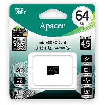 Карта памяти Apacer AP64GMCSX10U1-R 64GB - Metoo (2)