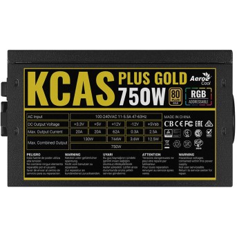 Блок питания Aerocool KCAS PLUS GOLD 750W RGB - Metoo (3)