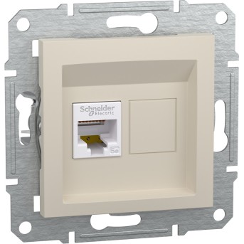 Розетка компьютерная SE EPH4370123 Asfora RJ45 кат. 5е механизм кремовый - Metoo (1)