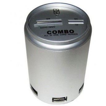 Картридер Hub USB 2.0 Combo Черный - Metoo (1)