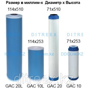 Картридж с активированным гранулированным углём GAC-10 SlimLine (вторая ступень стадии очистки) - Metoo (4)