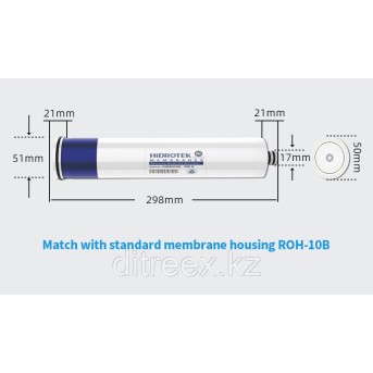 Мембрана обратного осмоса Hidrotek Hiflux 2012-280G с высоким потоком питьевой воды - Metoo (3)