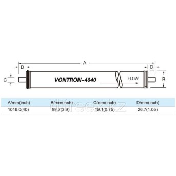 Мембрана обратного осмоса Vontron LP100 (4040) - Metoo (2)