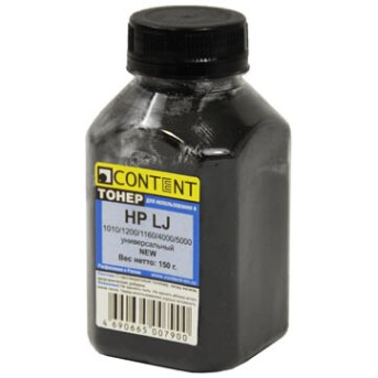 Тонер Content Универсальный для HP LJ 1010/<wbr>1200/<wbr>1160/<wbr>4000/<wbr>5000, Bk, 150 г, банка - Metoo (1)