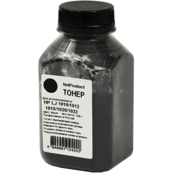 Тонер NetProduct для HP LJ 1010/<wbr>1012/<wbr>1015/<wbr>1020/<wbr>1022, Bk, 100 г, банка - Metoo (1)